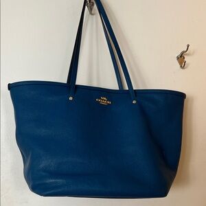 Coach Deep Blue Leather Tote
